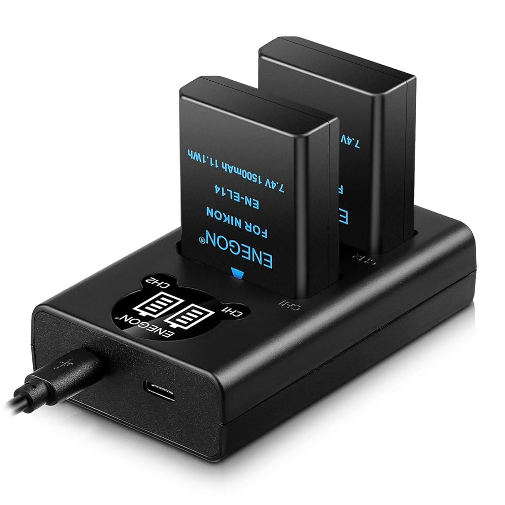 Amazon | ENEGON EN-EL14 EN-EL14a 互換バッテリー（2個）と